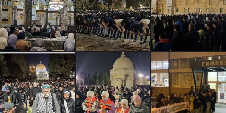 Uprkos ograničenjima u džamiji Al Aksa sinoć bilo najviše vjernika: Preko 80.000 Palestinaca na teravije