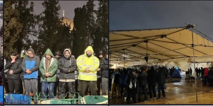 Kiša kao blagoslov za vjernike koji su obavili teravih namaz u džamiji Al Aksa
