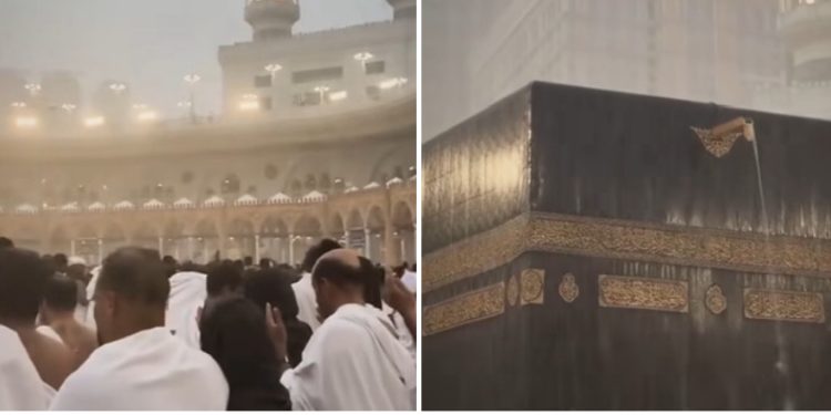 Jaka kiša u Meki, vjernici se obradovali VIDEO