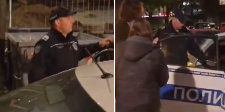 Policajac priveo momka sa protesta u autu, djevojka mu otvorila vrata inon lagano odšetao VIDEO