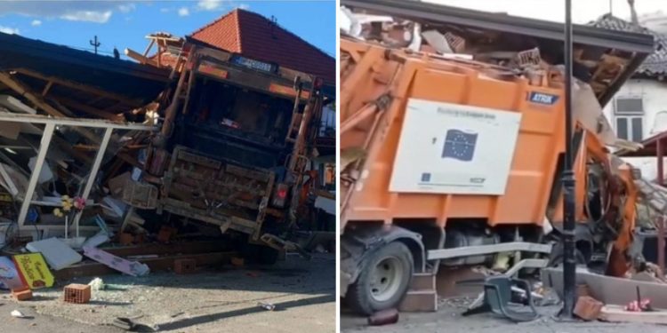 Kamion komunalnog preduzeća uleteo u cvjećariu, povrijeđene 4 osobe