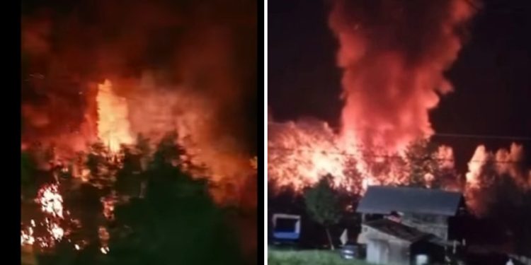 Veliki požar u divljem naselju Poda kod Ribarićkog jezera izazvao paniku među mještanima