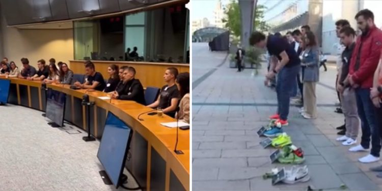 Studenti maratonci stigli u Brisel: Emotivan performans i podrška evropskih poslanika