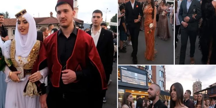 Maturantkinja i njen partner oduševili Pazarce kada su se pojavili u tradicionalnoj nošnji VIDEO