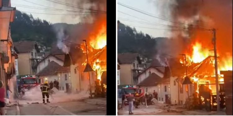 Veliki požar u Priboju: Vatrogasci se bore sa vatrenom stihijom, dio naselja evakuisan