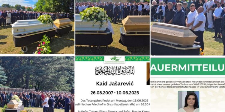 Tuga u Grazu: Dženaza Kaidu Jašareviću i Lei Bajrami, ubijenim u masakru u školi