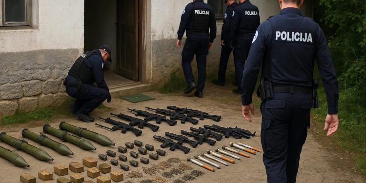 U velikoj akciji kosovske policije na sjeveru zaplenjen arsenal oružja i opreme namjenjen za terorizam