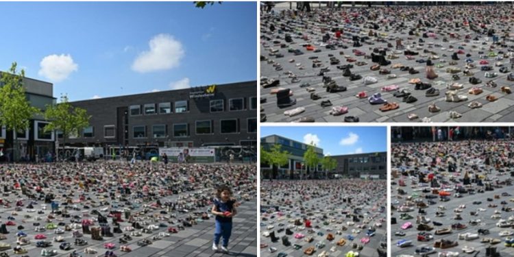 Hiljade cipela za palestinsku djecu, žrtve genocida: Tiha poruka iz srca Holandije
