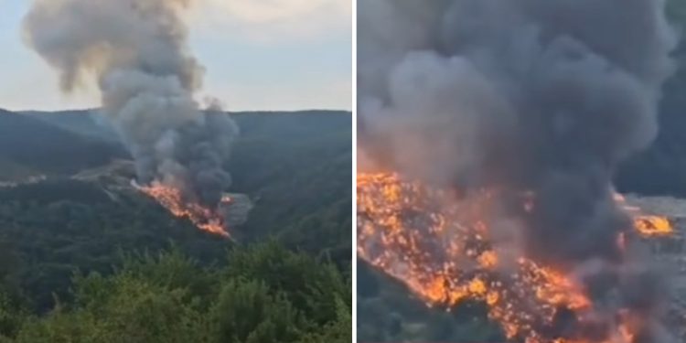 Ekološka katastrofa na deponiji Golo brdo, gusti dim i smrad prekrili sela u okolini
