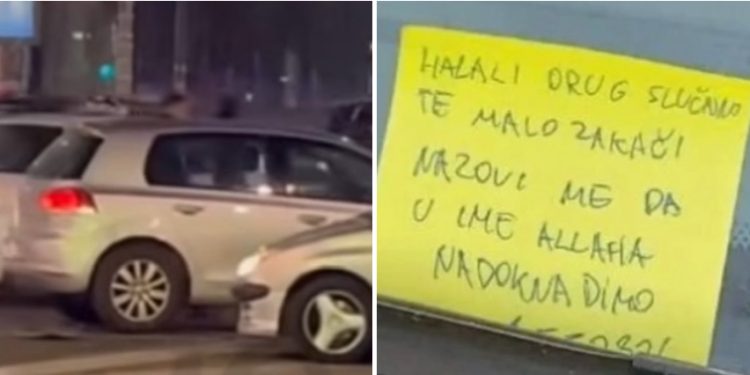 Slučajno zakačio autom sugrađanina i ostavio poruku: Jedna ceduljica- jedan gest- cijela nada