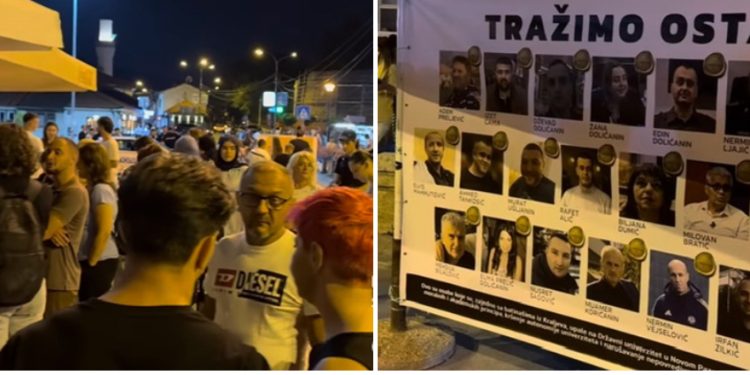 Novi Pazar: Baner sa imenima i fotografijama lica koja su ušla sa batinašima – studenti traže ostavke