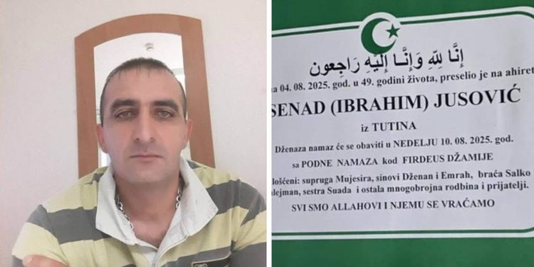 Tutin: Danas dženaza Senadu Jusoviću, tragično stradalom u saobraćajnoj nesreći kod Diseldorfa