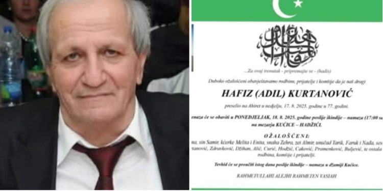 U Sarajevu preselio profesor Hafiz Kurtanović iz Tutina, stub znanja i duhovnosti