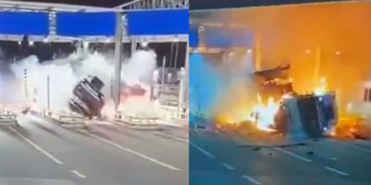 Tragedija na auto putu: Vozač stradao kada se kamion zapalio usled udara u naplatnu rampu