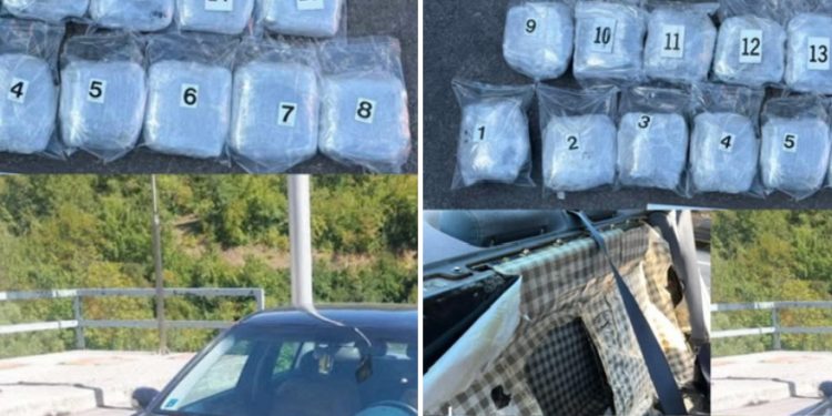 Zaplena na Dračenovcu: U vozilu pronađeno 16,5 kg marihuane