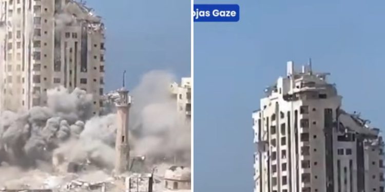 Izraelska agresorska vojska bombardovala zgradu u kojoj su bili raseljeni Palestinci VIDEO