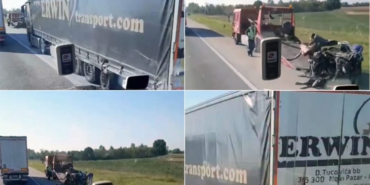 Sudar kod Stare Pazove: Kamion iz Novog Pazara učestvovao u nesreći, jedna osoba povrijeđena