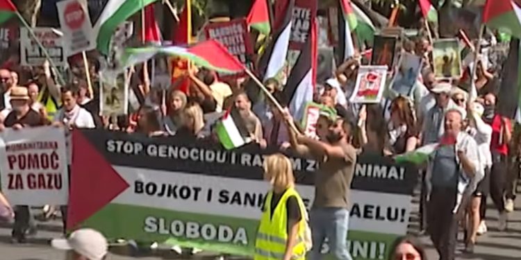 Podgorica uz Palestinu: Mirni protest za prekid saradnje s Izraelom VIDEO