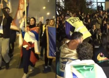 Novopazarski studenti stigli u Kosjerić, doček uz vatromet: Policija pretresala kombi koji ih prati