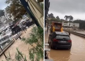 Nezapamćene poplave u Ulcinju, saobraćajni kolaps kod Male plaže VIDEO