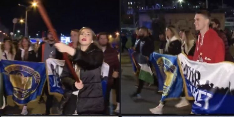 Novopazarski studenti stigli u Beograd: Baklje, vatromet i koraci sećanja ka Novom Sadu