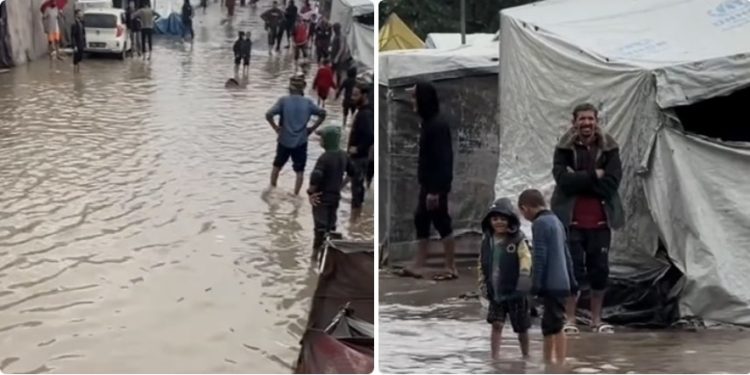 Humanitarna kriza u Gazi nakon obilnih padavina: porodice u šatorima preplavljeni vodom VIDEO