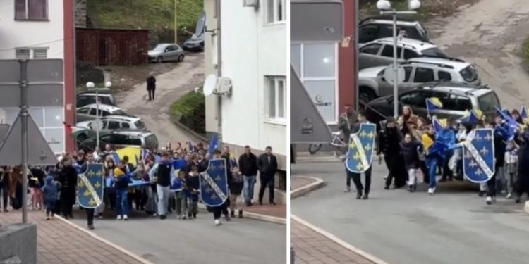Prelijepi snimak iz Srebrejice: djeca sa zastavama države šetaju ulicama VIDEO