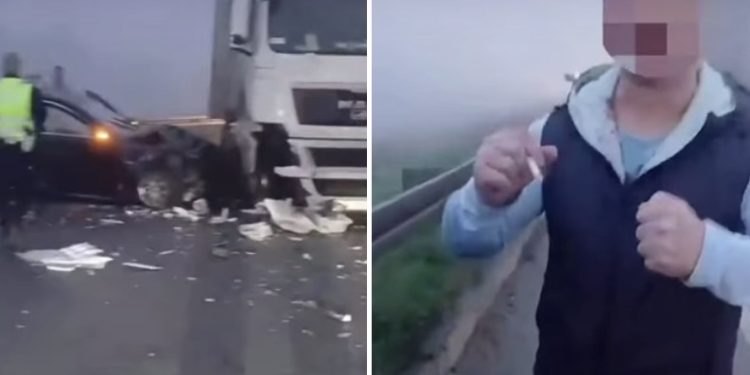 Izazvao udes ludom vožnjom pa se hvalio na snimku: “udario me kamion, samo jako brate”