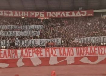Šovinistička poruka zvezdinih navijača: “Nad Sarajevom živa vatra seva, slava srpskim četničina”