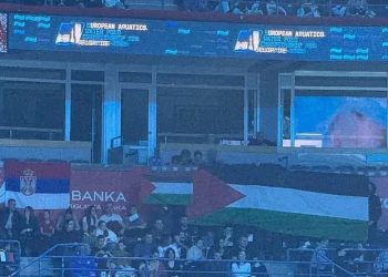 Djevojka istakla zastavu Palestine na utakmici Srbije i Izraela u Beogradu, redari je izbacili