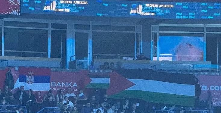 Djevojka istakla zastavu Palestine na utakmici Srbije i Izraela u Beogradu, redari je izbacili