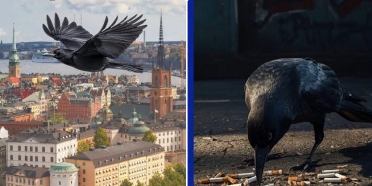 Vrane čiste ulice od opušaka u Švedskoj, ekološki projekat za najpametnije ptice