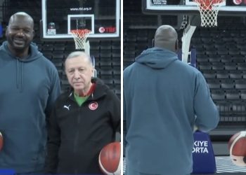 Erdogan i Shaquille O’Neal zajedno na košarkaškom terenu, kratka prijateljska utakmica VIDEO