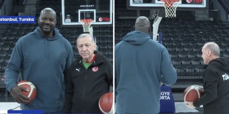 Erdogan i Shaquille O’Neal zajedno na košarkaškom terenu, kratka prijateljska utakmica VIDEO