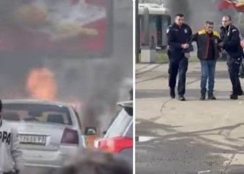 Zapalio dva automobila pa pokušao da sam sebe zapali VIDEO