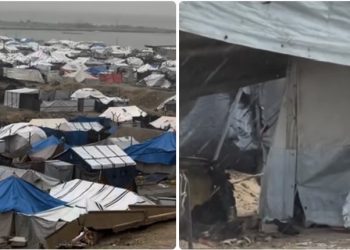 Suze i jecaj djece u Gazi  po kiši i hladnoći u šatorskom naselju
