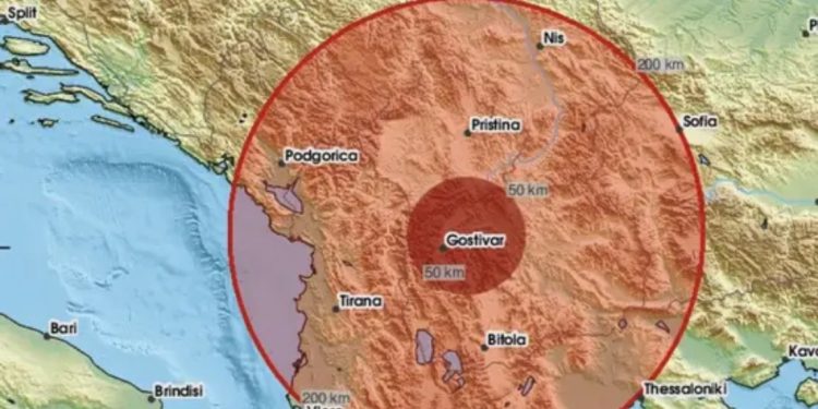 Snažan zemljotres između Prizrenu i Tetova, jak udar pa podrhtavanje