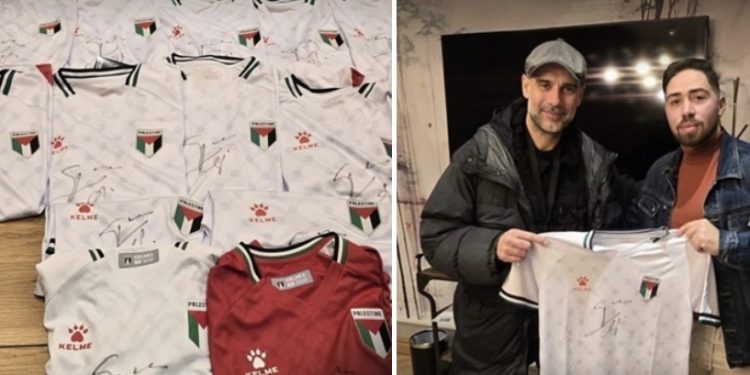 Podrška amputiranim fudbalerima iz Gaze: Guardiola potpisao dresove palestinske reprezentacije