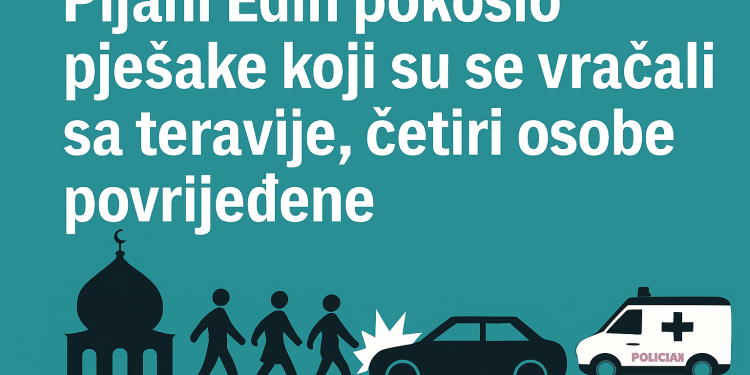 Pijani vozač pokosio pješake nakon teravije – četiri osobe povrijeđene
