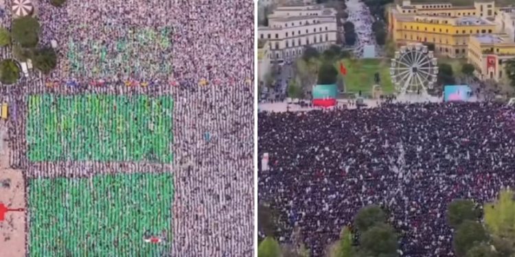 Trg u Tirani premali da primi vjernike na Bajram namazu VIDEO