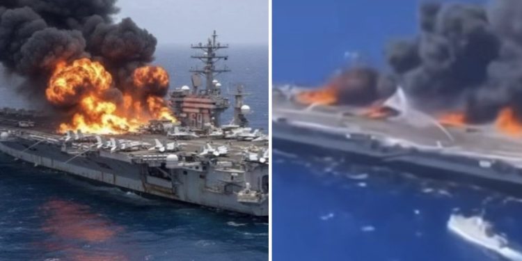 Iranci objavili snimak kada njihova raketa pogađa američki nosač aviona Abraham Linkoln