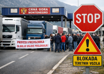 Teretni saobraćaj na granicama Crne Gore biće u blokadi do četvrtka