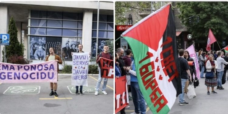 Protest ispred RTS-a: Poziv na bojkot Eurosonga zbog učešća Izraela, poput normalnih evropskih zemalja