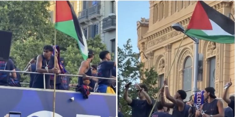 Jedan od najboljih fudbalera svijeta, Yamal proslavio titulu sa Palestinskom zastavom u ruci VIDEO