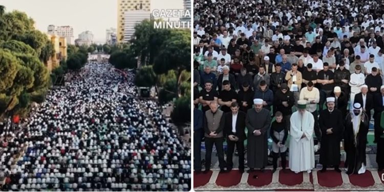 Glavni gradski trg u Tirani ispunjen vjernicima na Kurban-bajramu VIDEO