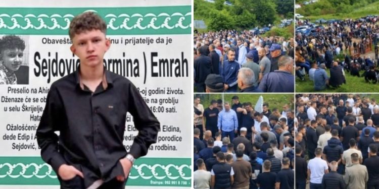 ŠKRIJELJE/TUTIN –Hiljade ljudi na dženazi tragično stradalom Emrahu Sejdoviću