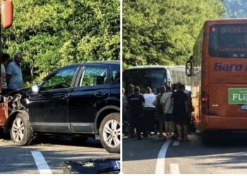 SUDAR AUTOBUSA IZ NOVOG PAZARA NA IBARSKOJ MAGISTRALI: Formirane velike kolone, saobraćaj otežan