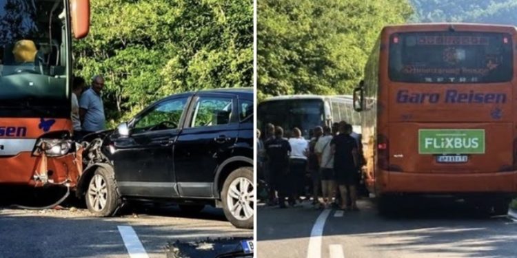 SUDAR AUTOBUSA IZ NOVOG PAZARA NA IBARSKOJ MAGISTRALI: Formirane velike kolone, saobraćaj otežan
