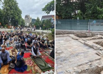 Prva džuma nakon više od osam decenija: Vjernici klanjali na temeljima Hadži Danuš-hanumine džamije u Bijelom Polju