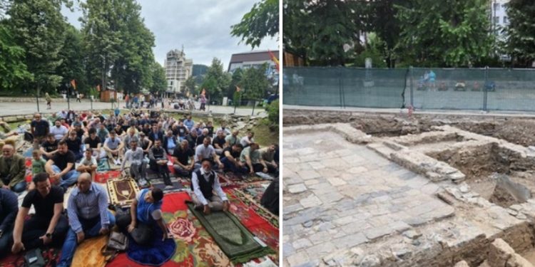 Prva džuma nakon više od osam decenija: Vjernici klanjali na temeljima Hadži Danuš-hanumine džamije u Bijelom Polju